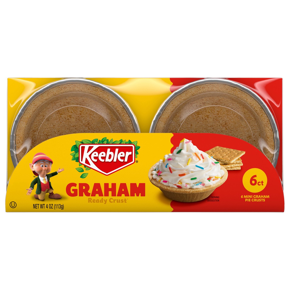 slide 1 of 12, KEEBLER Graham Ready, 6 Mini Pie Crusts - 4oz / 113g, 6 ct