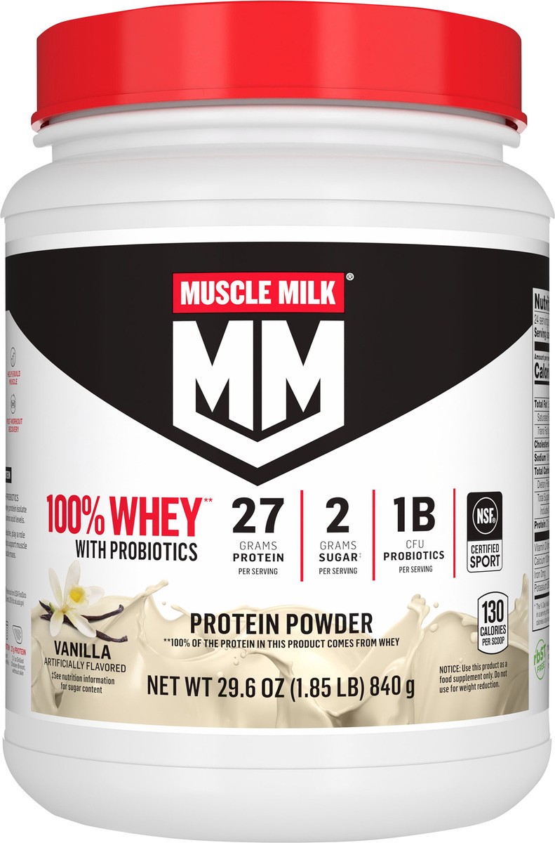 slide 2 of 6, Muscle Milk Protein Powder, 29.6 oz