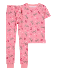 Carter's Kid Barbie Print Cotton Blend 2-Piece Pajamas Pink 8