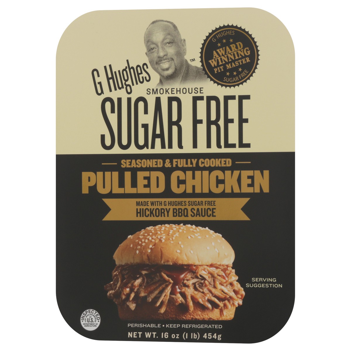 slide 11 of 13, G Hughes Hickory BBQ Sauce Pulled Chicken 16 oz, 16 oz