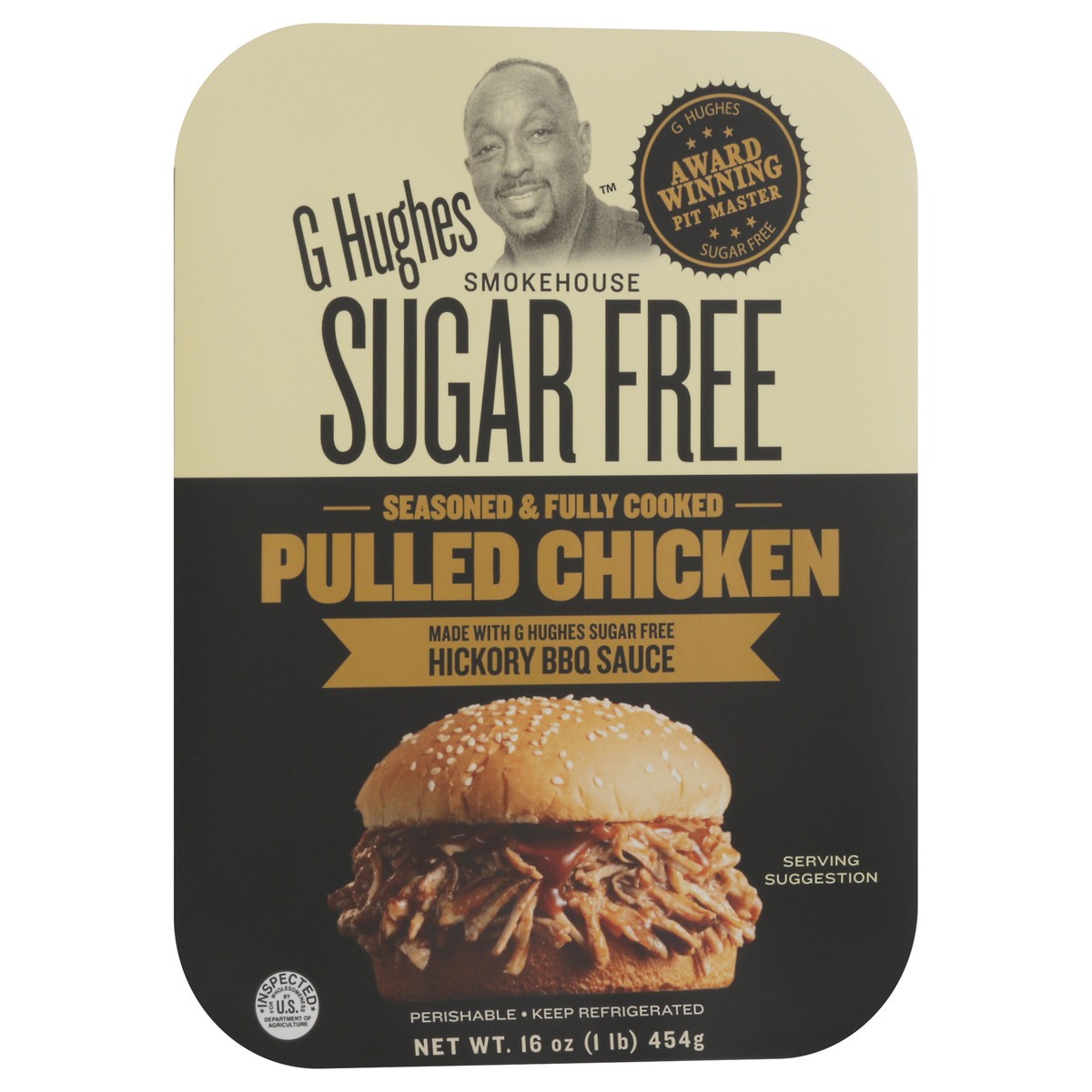 slide 4 of 13, G Hughes Hickory BBQ Sauce Pulled Chicken 16 oz, 16 oz