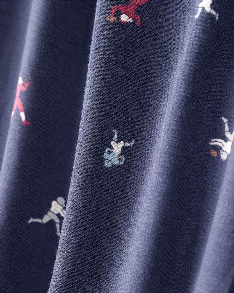 slide 3 of 3, Carter's Boys Football Print PurelySoft Long-Sleeve 2-Piece Pajamas - Navy Blue Navy 8, 2 pc