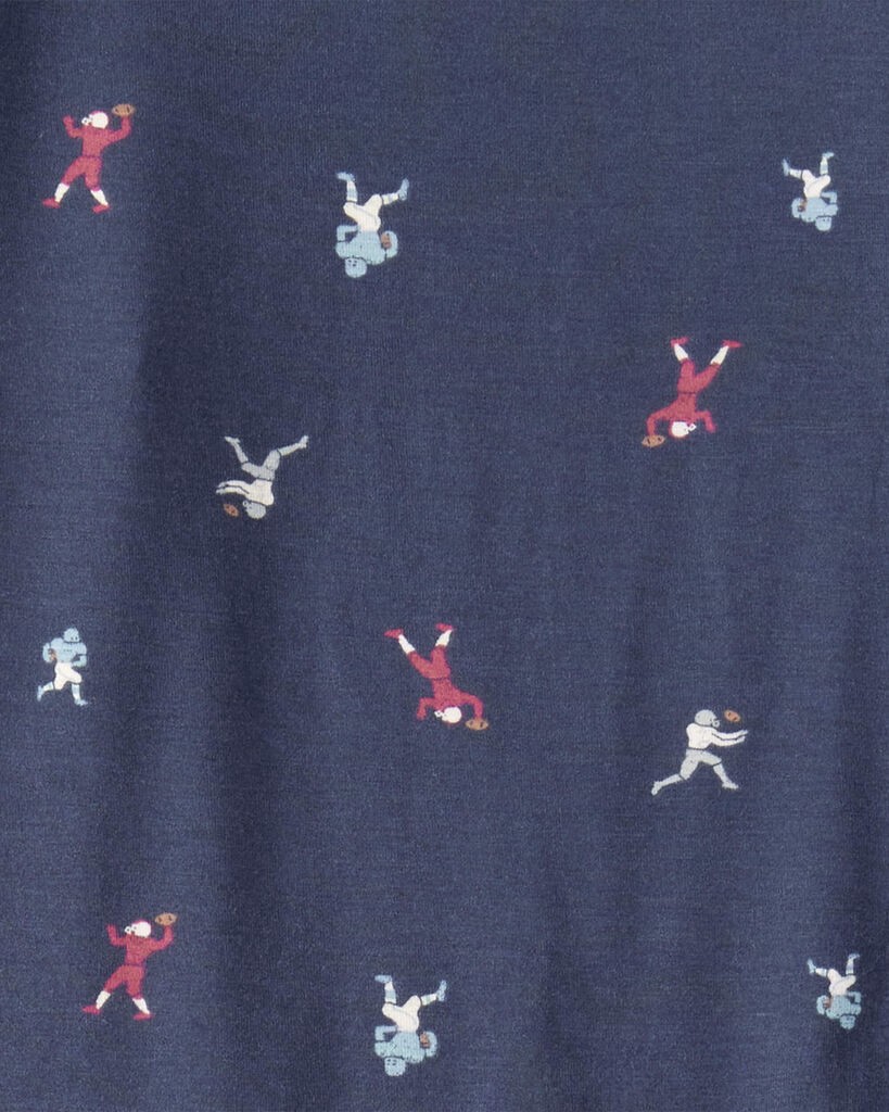 slide 2 of 3, Carter's Boys Football Print PurelySoft Long-Sleeve 2-Piece Pajamas - Navy Blue Navy 8, 2 pc