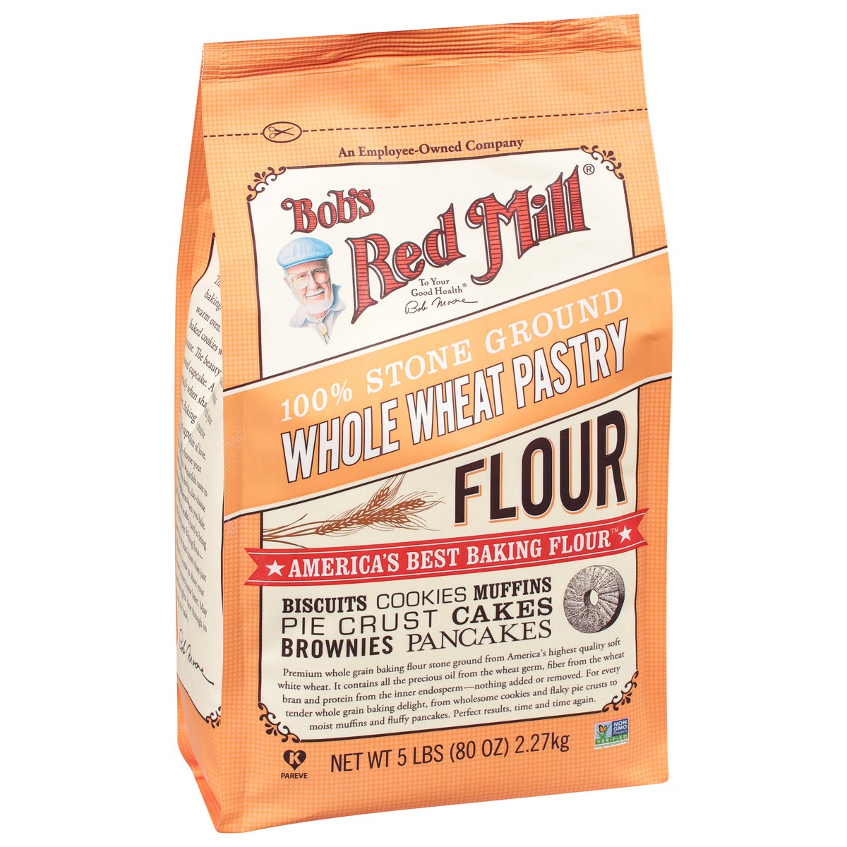 slide 7 of 9, Bob's Red Mill Whole Wheat 100% Stone Ground Pastry Flour 80 oz, 80 oz