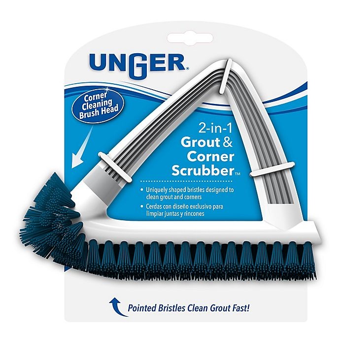 slide 2 of 7, Unger 2-in-1 Grout & Corner Scrubber - White/Blue, 1 ct