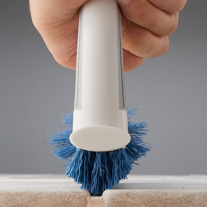 slide 3 of 7, Unger 2-in-1 Grout & Corner Scrubber - White/Blue, 1 ct