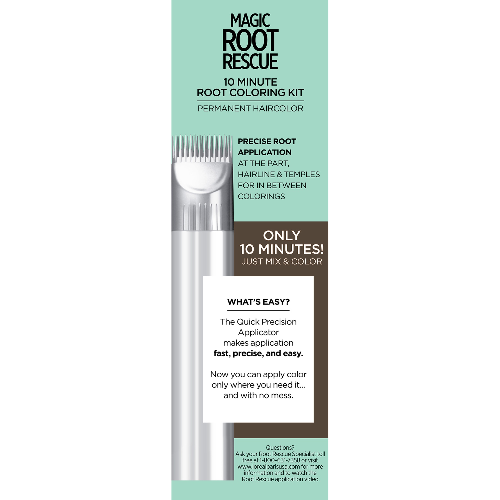 slide 5 of 8, L'Oréal Root Rescue 10 Minute Root Coloring Kit - 4 Dark Brown, 1 ct