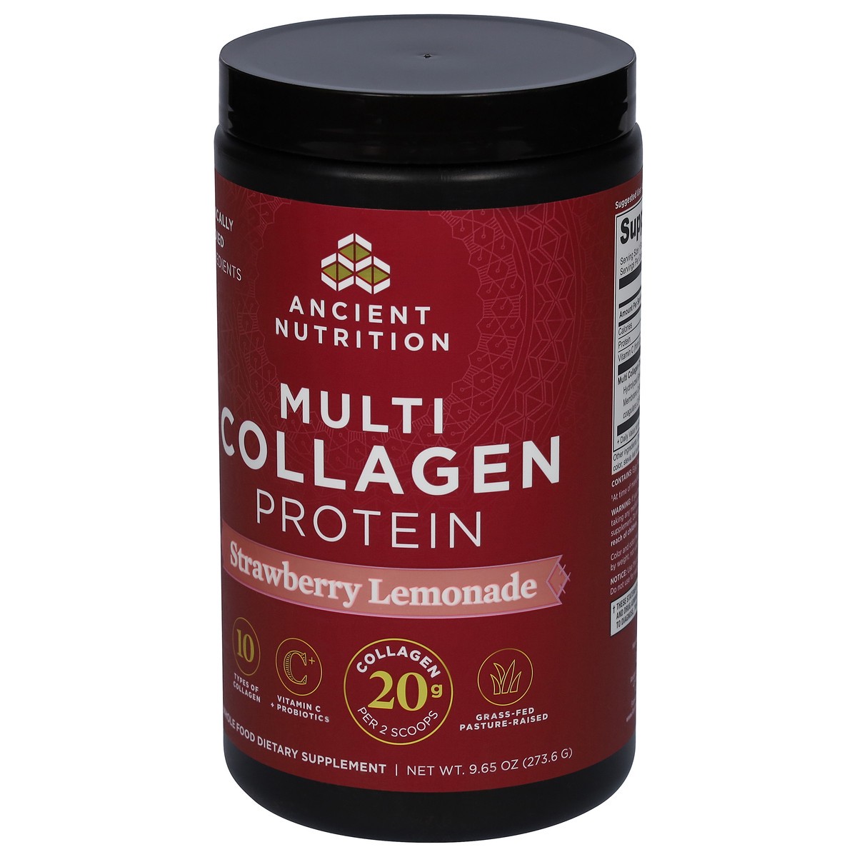 slide 3 of 9, Ancient Nutrition Strawberry Lemonade Multi Collagen Protein 9.65 oz, 9.74 oz