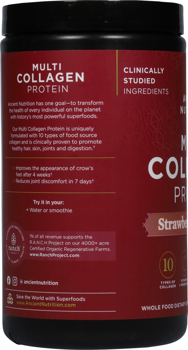 slide 7 of 9, Ancient Nutrition Strawberry Lemonade Multi Collagen Protein 9.65 oz, 9.74 oz