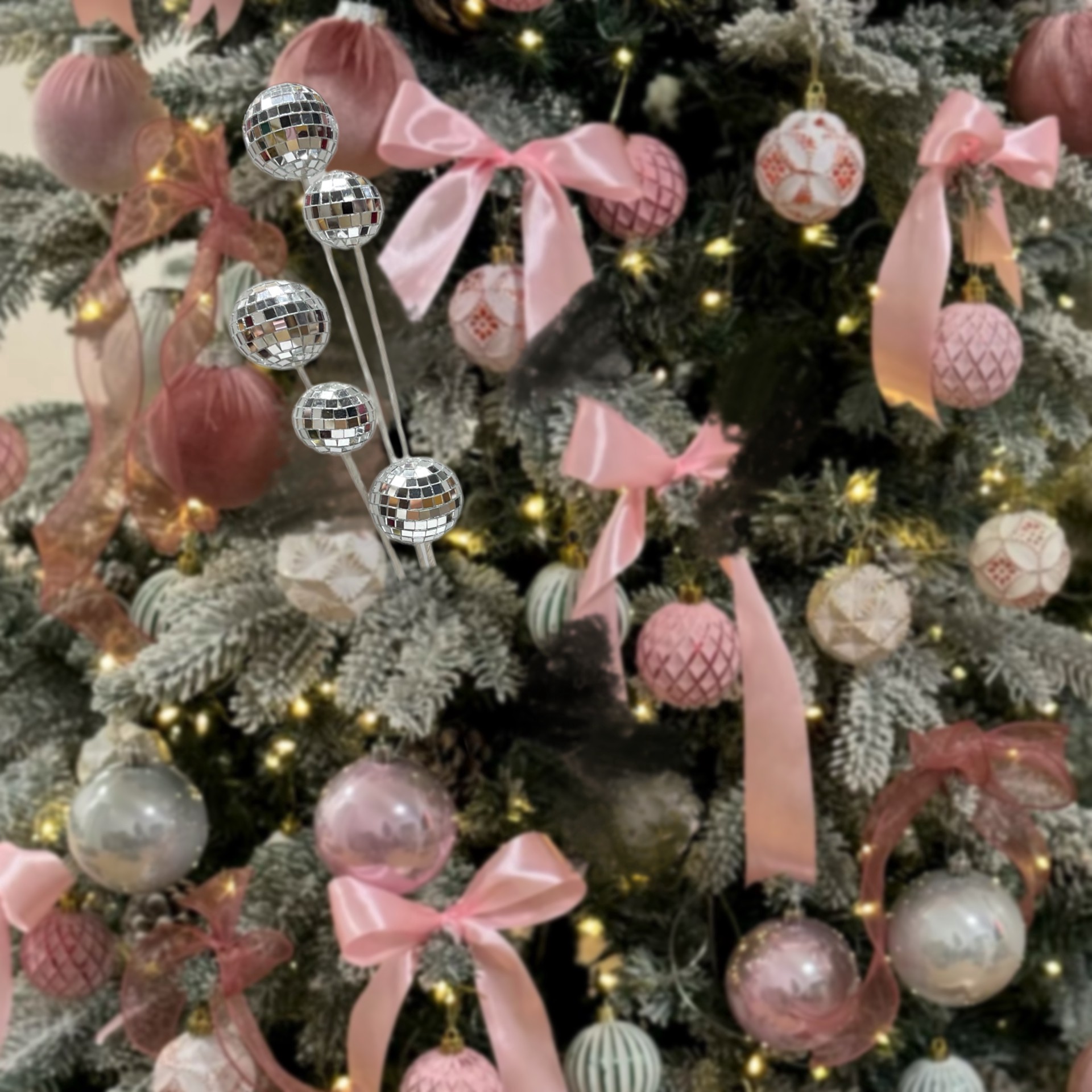 slide 2 of 3, 29" Silver Disco Ball Stem By Ashland, 7 in x 2 in x 29 in