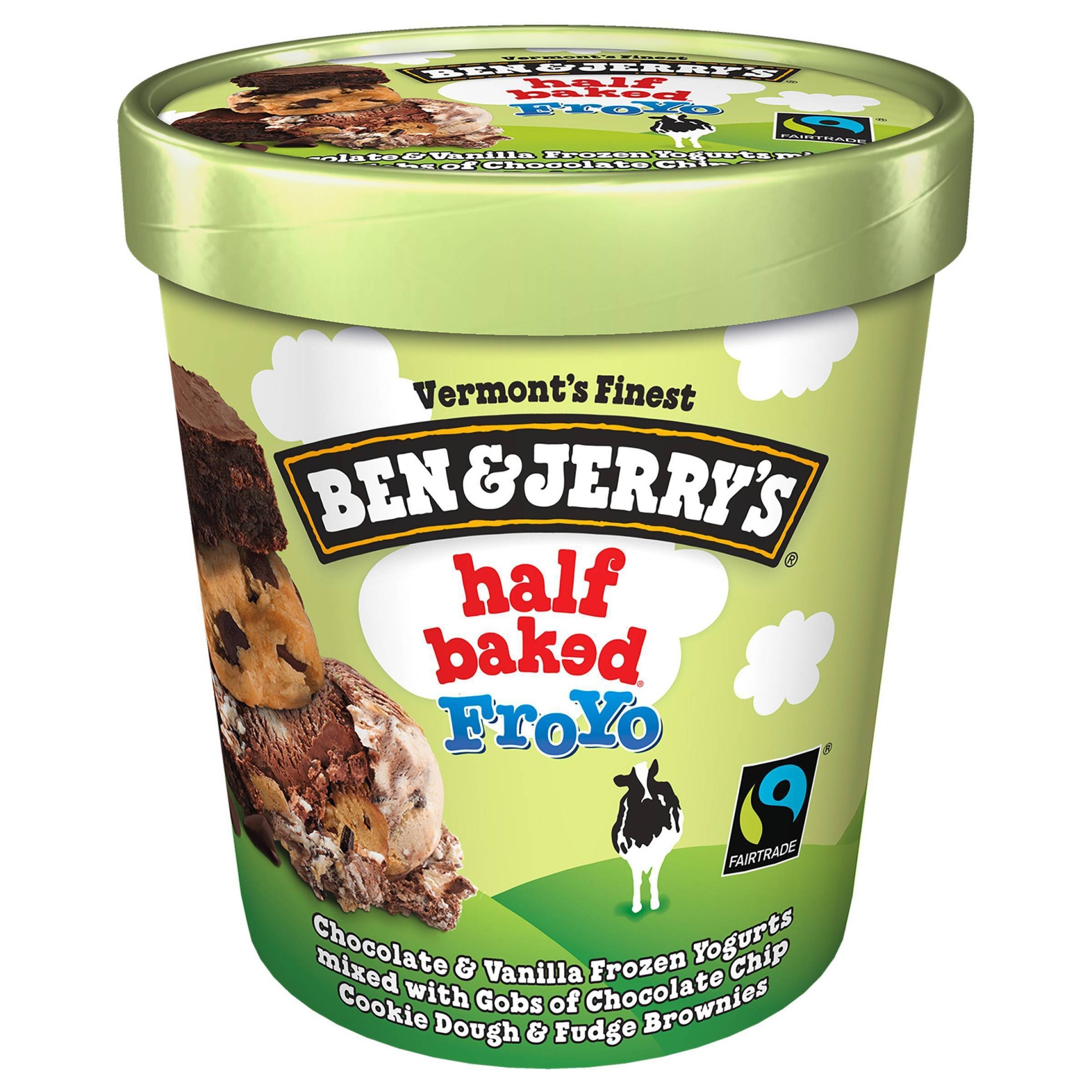 slide 1 of 1, Ben & Jerry's FroYo Low Fat Frozen Yogurt Half Baked, 16 fl oz