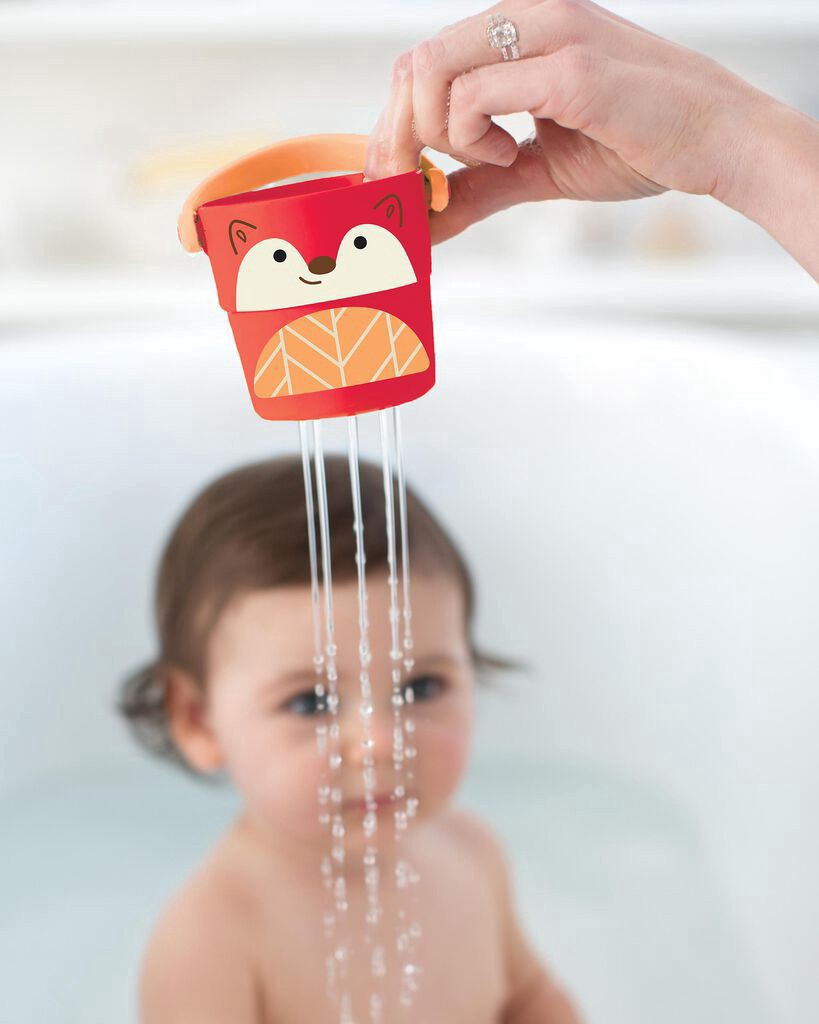 slide 2 of 6, Skiphop Zoo Stack & Pour Buckets Baby Bath Toy Multi NS, 1 ct