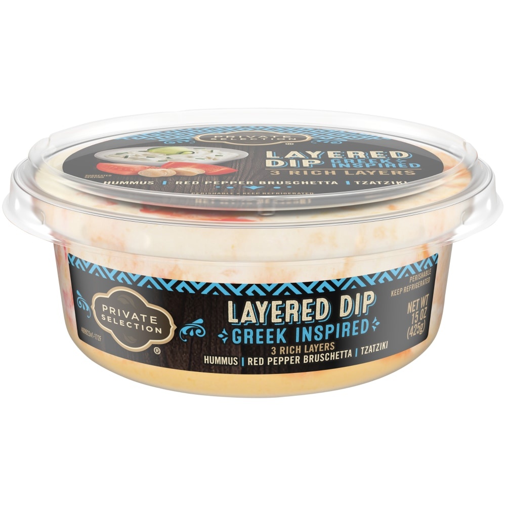 slide 1 of 1, Private Selection Greek Inspired Layered Dip, 15 oz