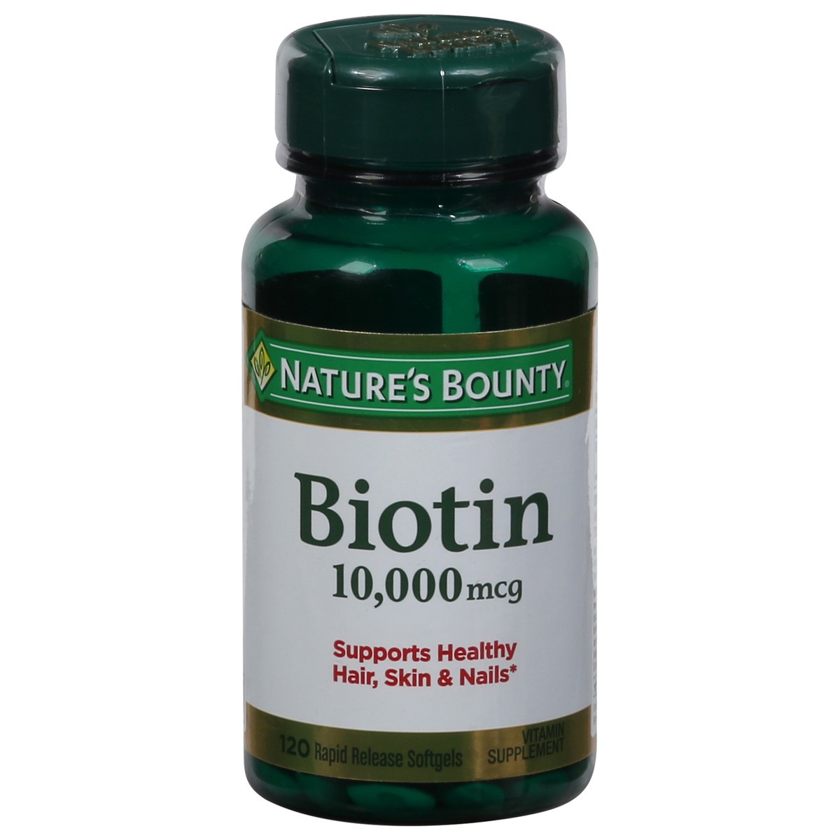 slide 1 of 13, Nature's Bounty Biotin 10,000 mcg Softgels, 120 ct