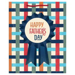 Hallmark 9.6" Medium Father's Day Gift Bag (Blue Ribbon on Basketweave)