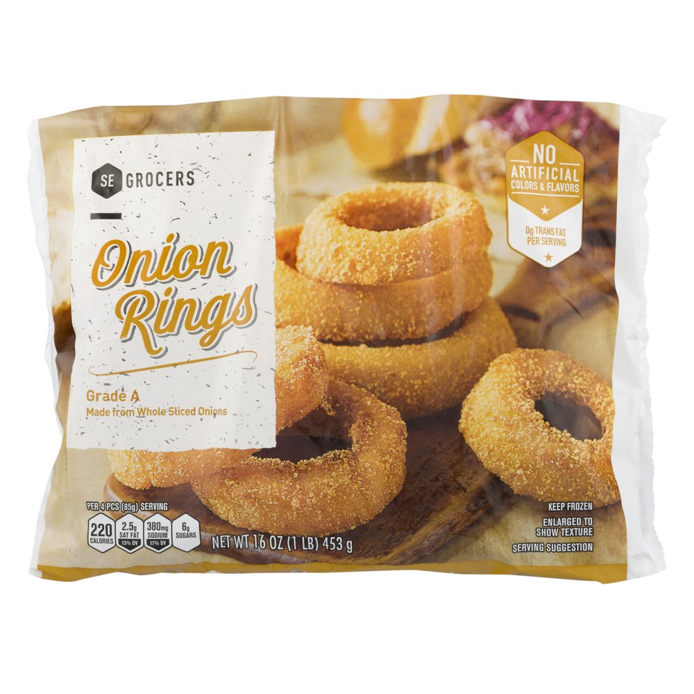 slide 1 of 1, SE Grocers Onion Rings, 16 oz