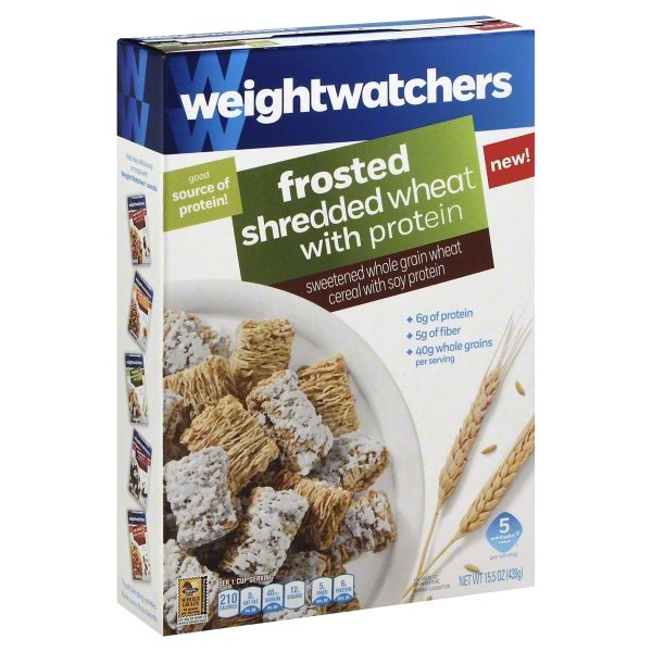 slide 1 of 1, Weight Watchers Frosted Shredded Wheat Cereal with Protein, 15.5 oz