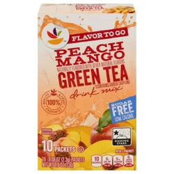 Giant Sugar Free Peach Mango Green Iced Tea Drink Mix Packets, 10 ct
