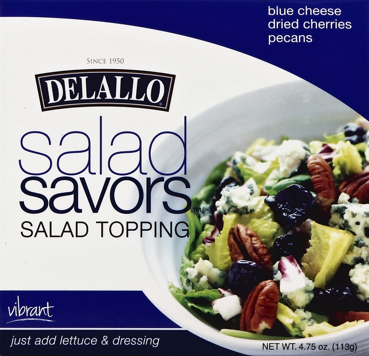 slide 4 of 4, DeLallo Salad Savors Vibrant Blue Cheese Dried Cherries & Pecans Salad Topping, 4.75 oz