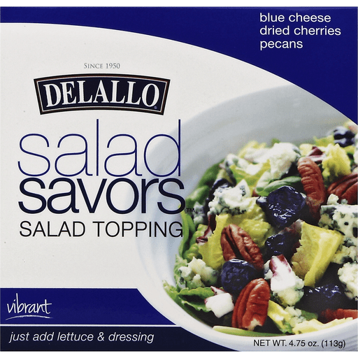 slide 1 of 4, DeLallo Salad Savors Vibrant Blue Cheese Dried Cherries & Pecans Salad Topping, 4.75 oz