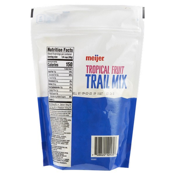 slide 4 of 5, Meijer Tropical Fruit Trail Mix, 9 oz