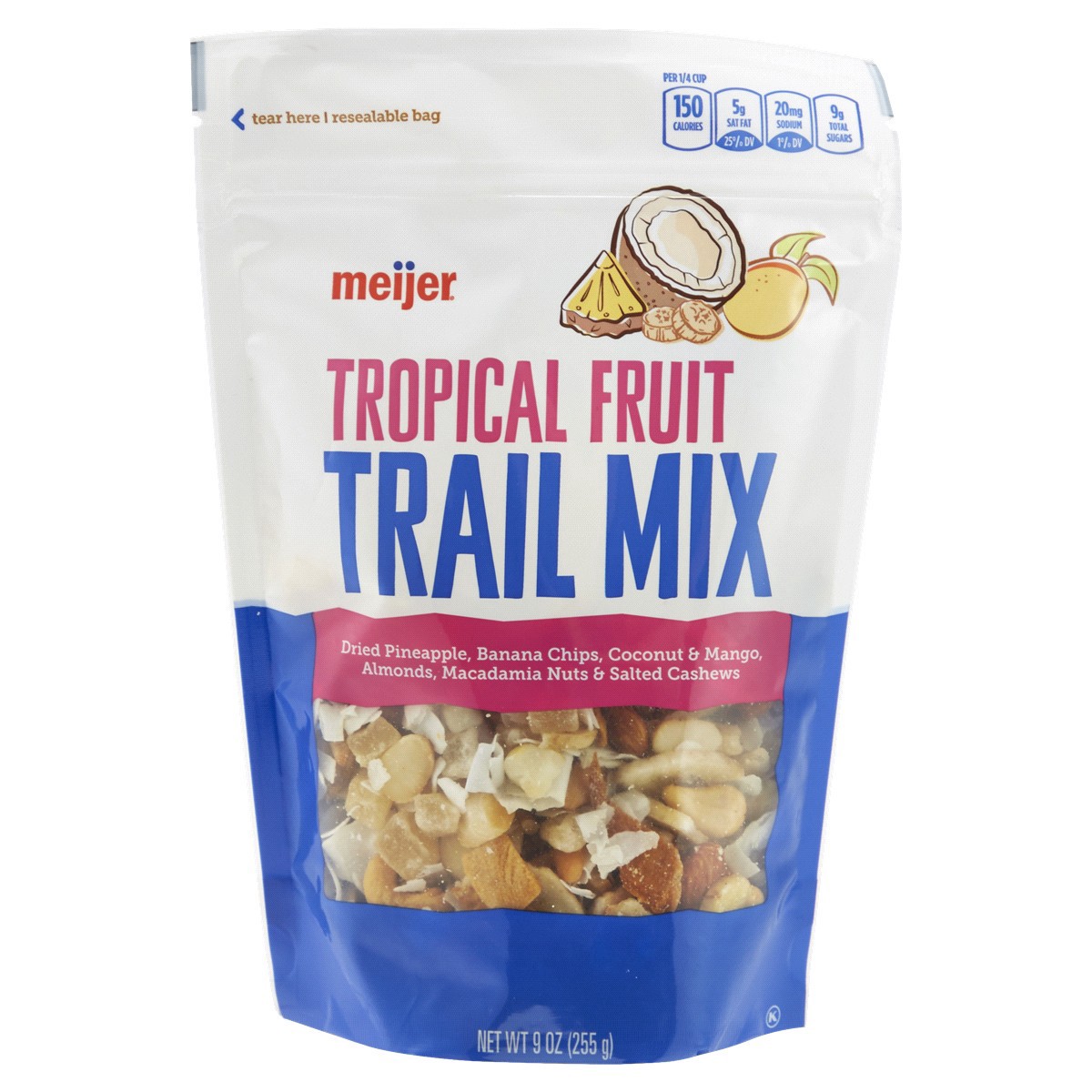 slide 1 of 5, Meijer Tropical Fruit Trail Mix, 9 oz