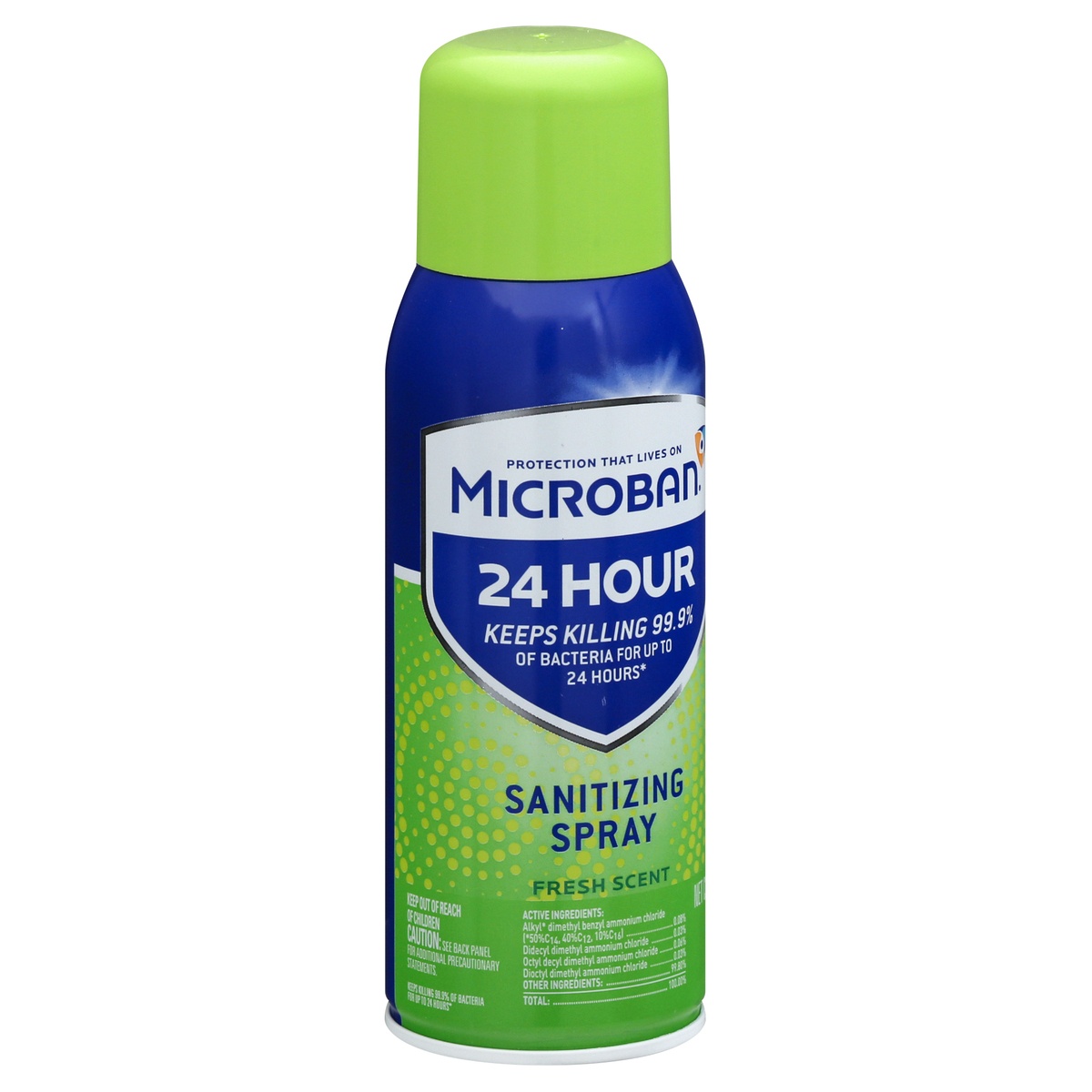 slide 2 of 9, Microban Fresh Scent Sanitizing Spray, 12.5 oz