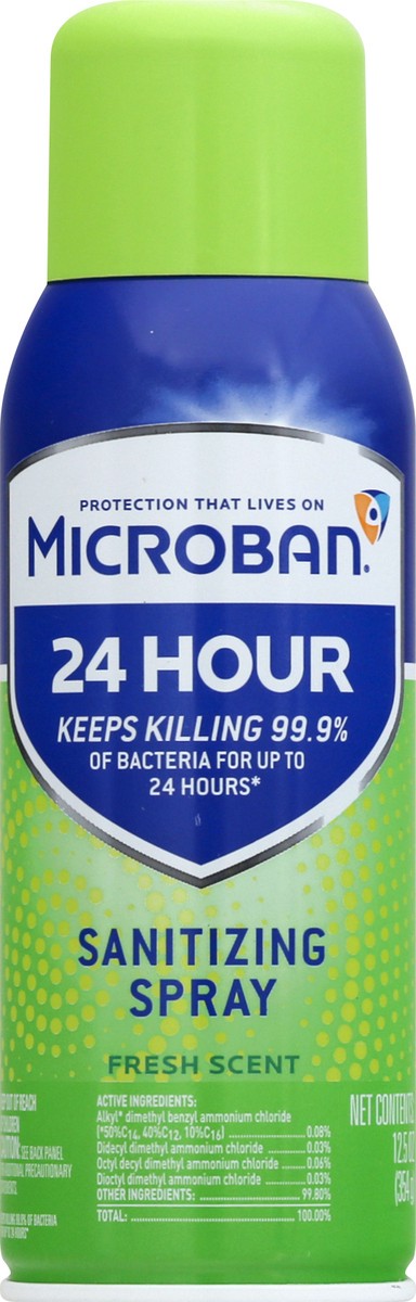 slide 6 of 9, Microban Fresh Scent Sanitizing Spray 12.5 oz, 12.5 oz