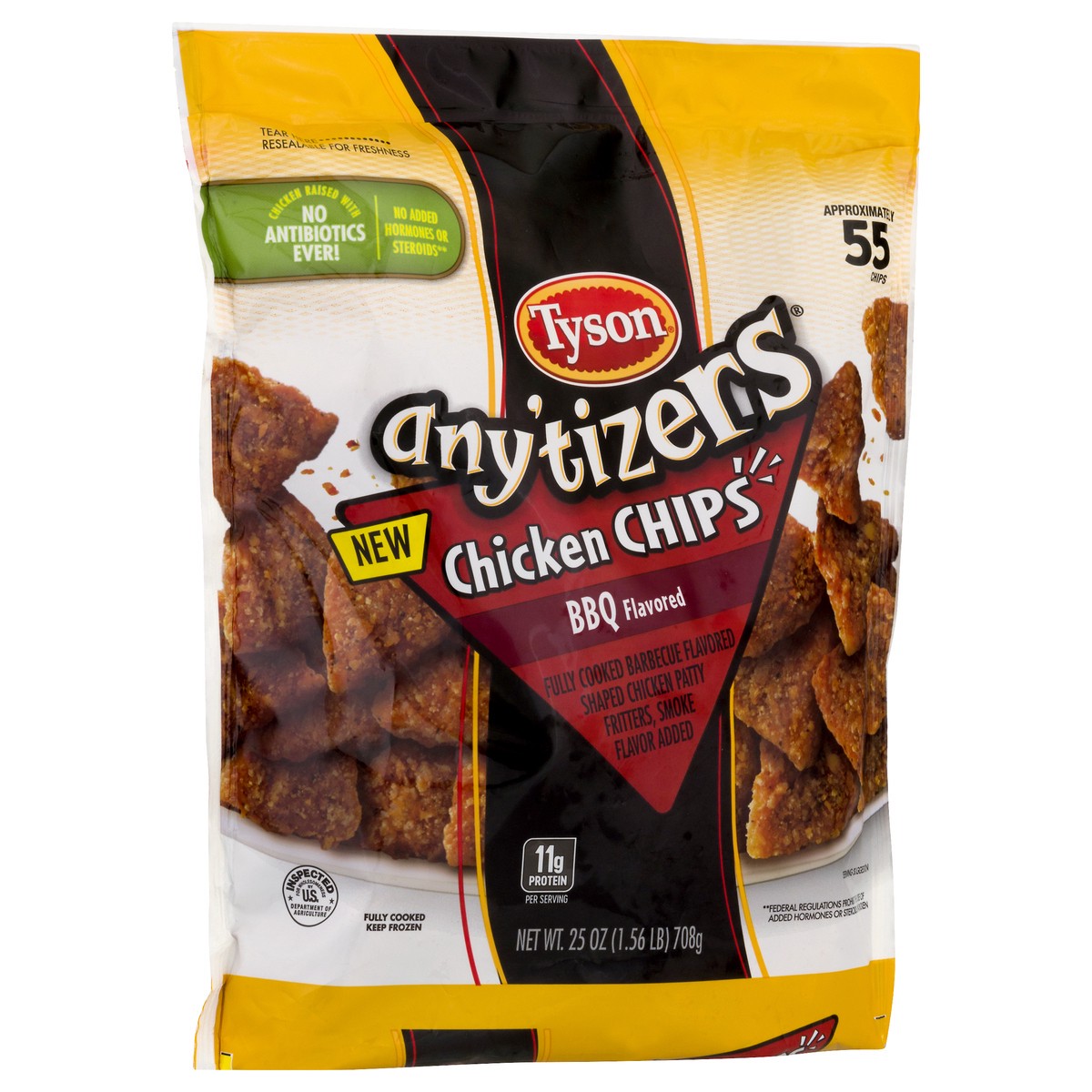 slide 9 of 10, Tyson Any'tizers All Natural* BBQ Flavored Chicken Chips (Frozen), 708.74 g