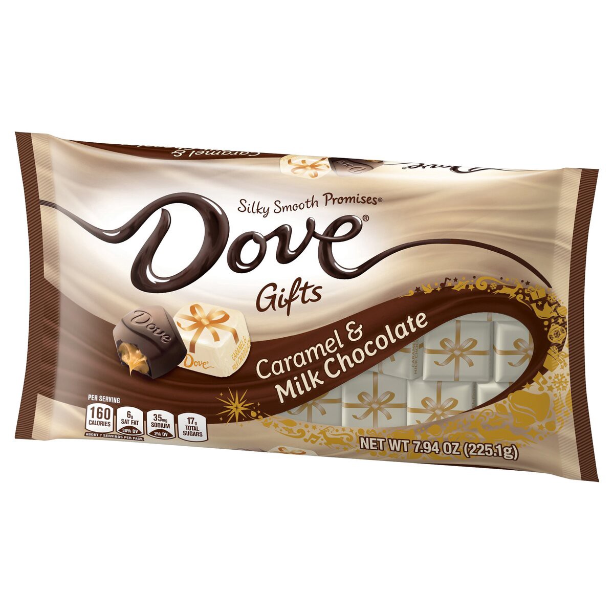 slide 3 of 12, DOVE PROMISES Milk Chocolate Caramel Christmas Candy, 7.94-Ounce Bag, 7.94 oz