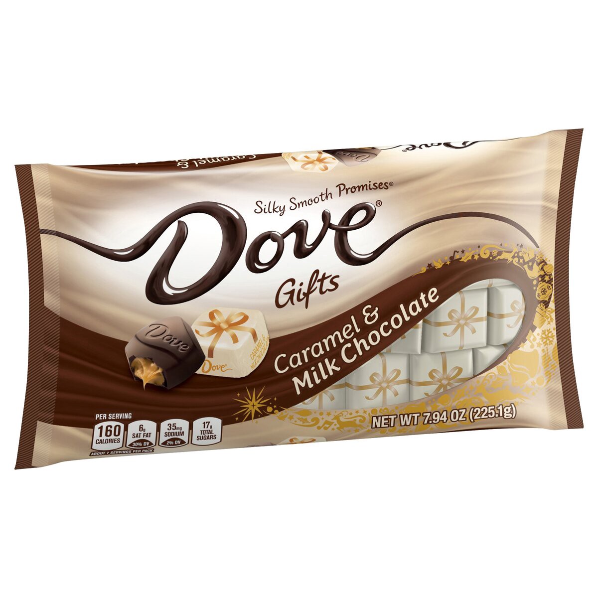 slide 5 of 12, DOVE PROMISES Milk Chocolate Caramel Christmas Candy, 7.94-Ounce Bag, 7.94 oz