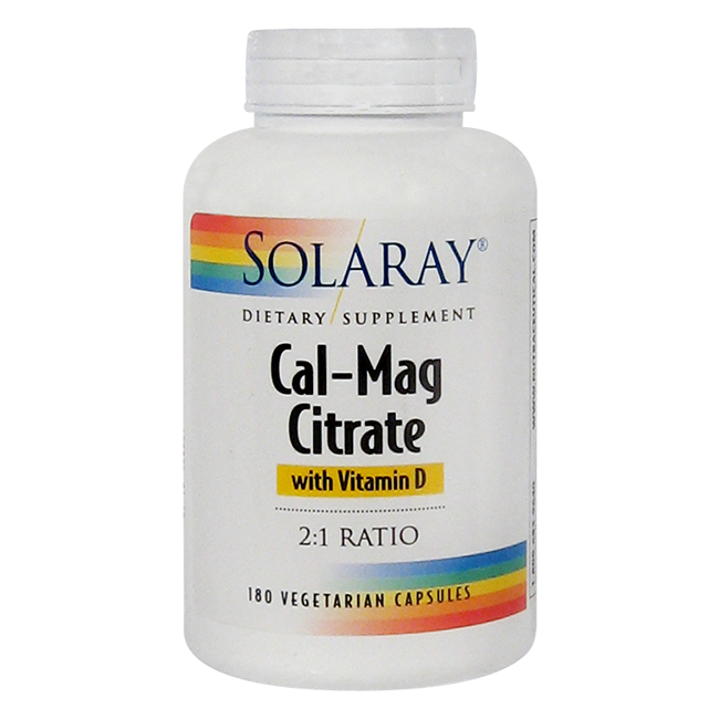 slide 1 of 1, Solaray Cal-Mag Citrate With Vitamin D, 180 ct