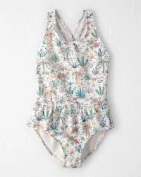 Little Planet Girls Recycled Swimsuit in Tropical Paradise 8