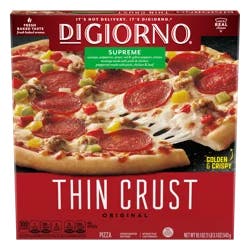 DIGIORNO Classic Thin Crust Supreme Pizza 19.1oz Package