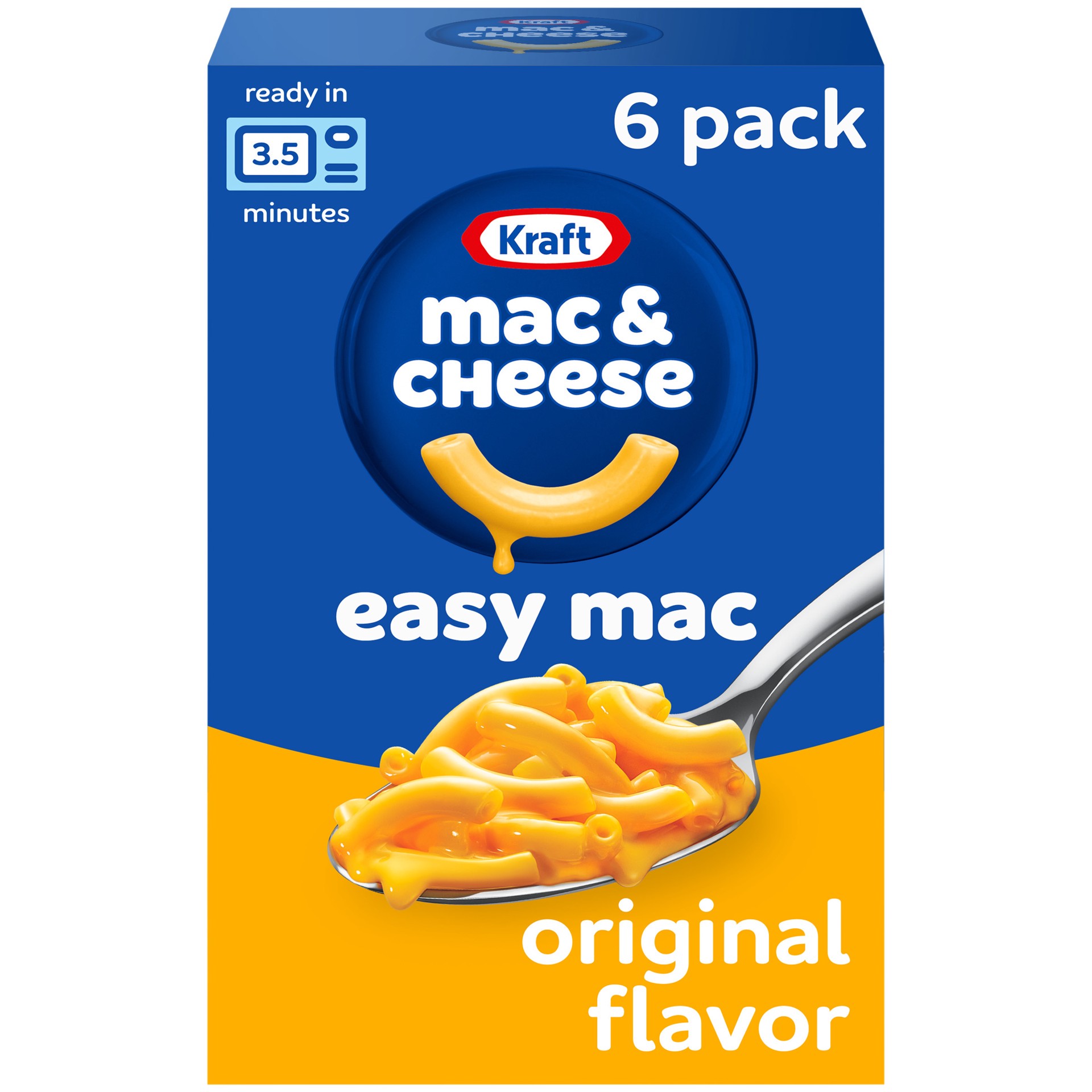 slide 1 of 5, Kraft Easy Mac Original Mac & Cheese Macaroni and Cheese Dinner, 6 ct Packet, 6 ct