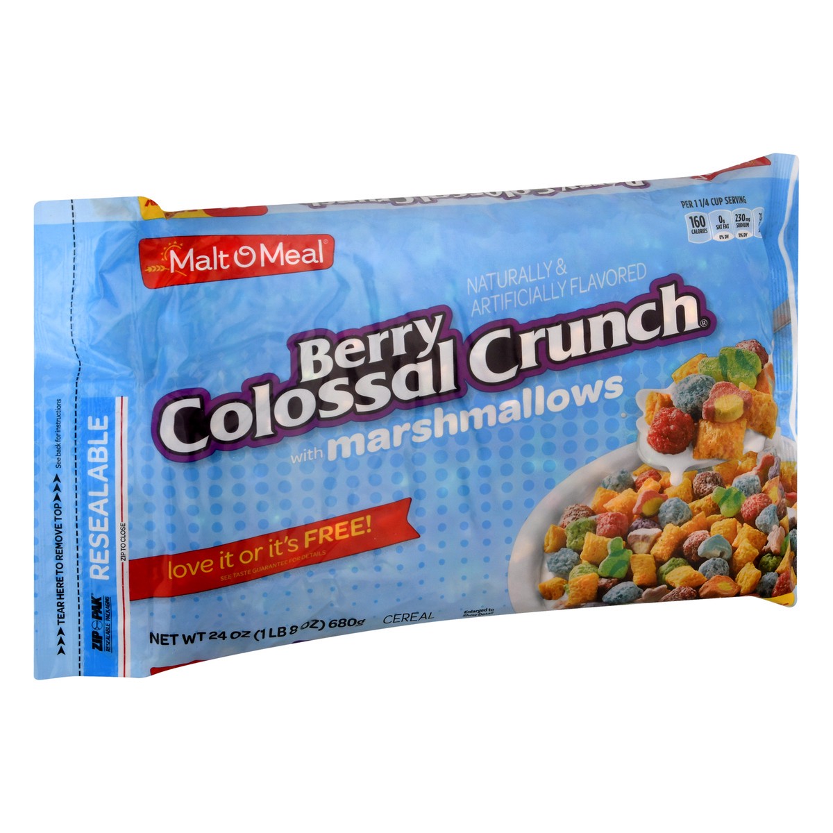 slide 8 of 10, Malt-O-Meal Berry Colossal Crunch with Marshmallows Breakfast Cereal, 24 OZ Bag, 24 oz