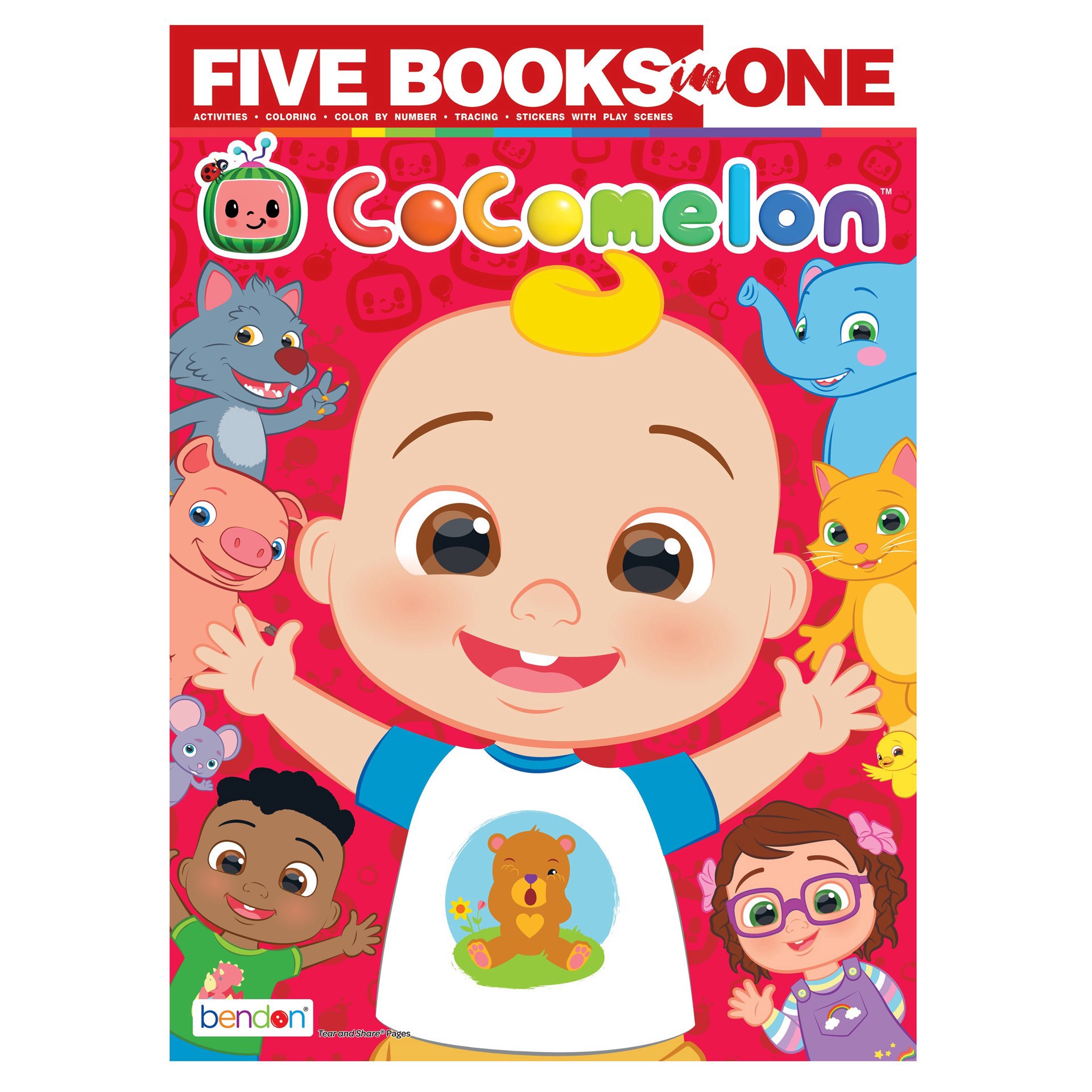 slide 1 of 1, Bendon Cocomelon 5 Books In 1 Coloring and Activity Book, 1 ct