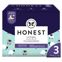The Honest Company Clean Conscious Sleepy Sheep Cozy Cloud + Star Sign Disposable Overnight Diapers - Size 3 - 52ct