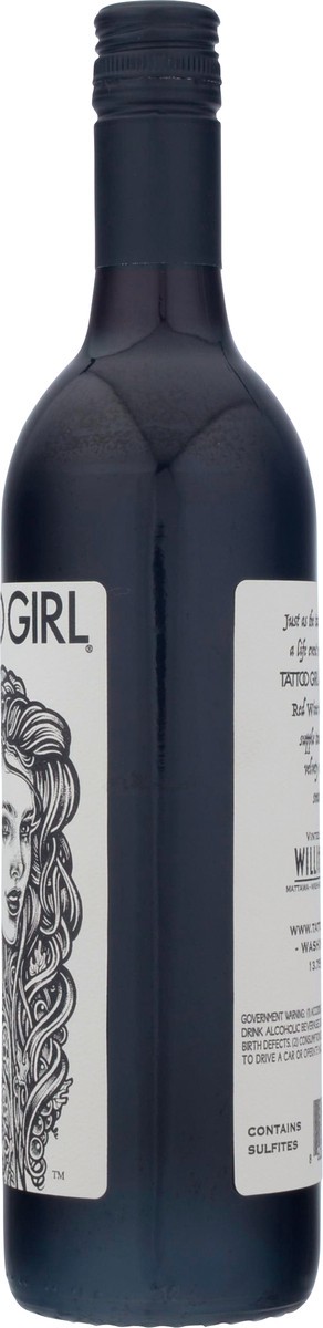 slide 9 of 9, Tattoo Girl Columbia Valley Red Wine 750 ml, 750 ml