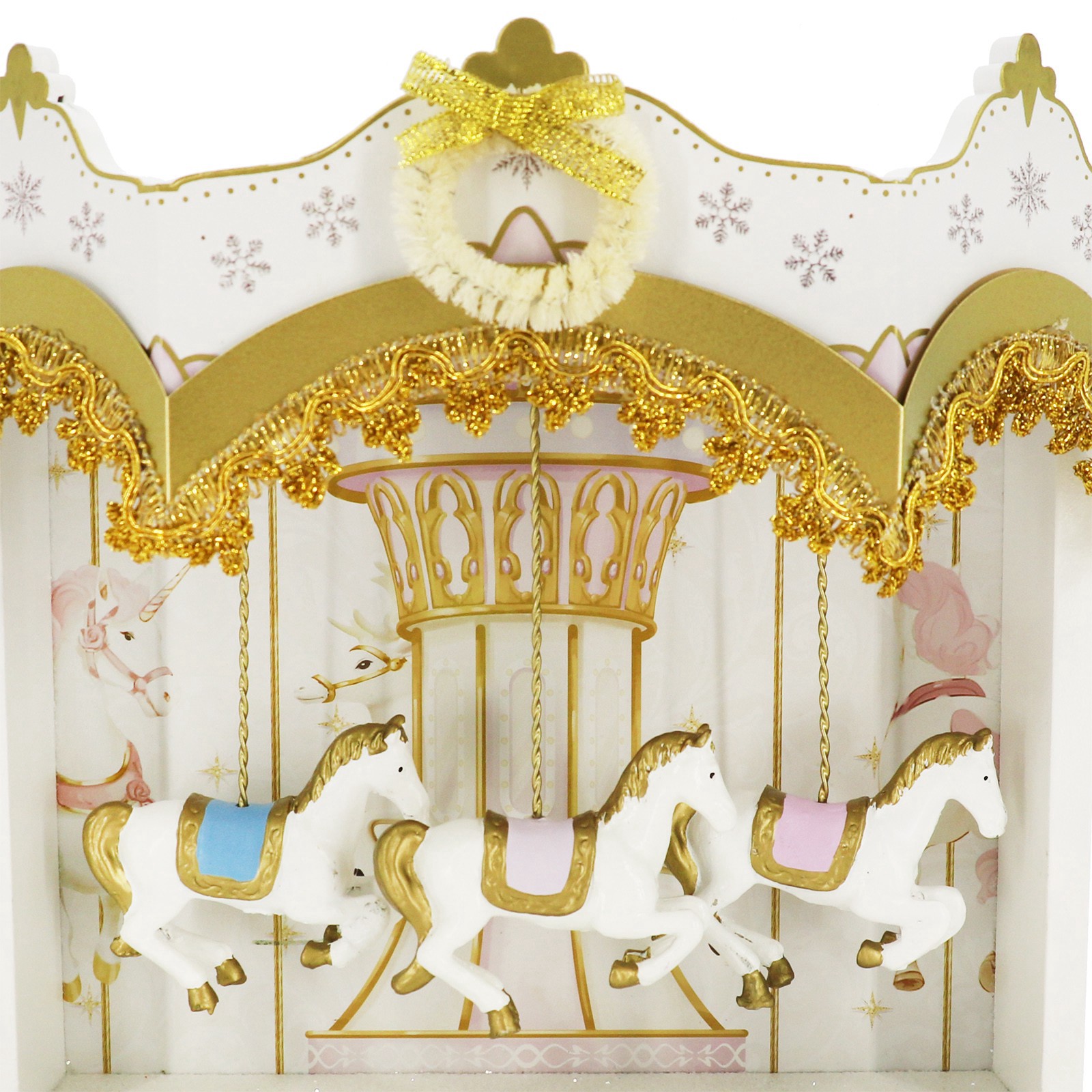 slide 3 of 4, 9.5" White & Gold Carousel Tabletop Decor By Ashland, 9.5 in x 4 in x 9.13 in