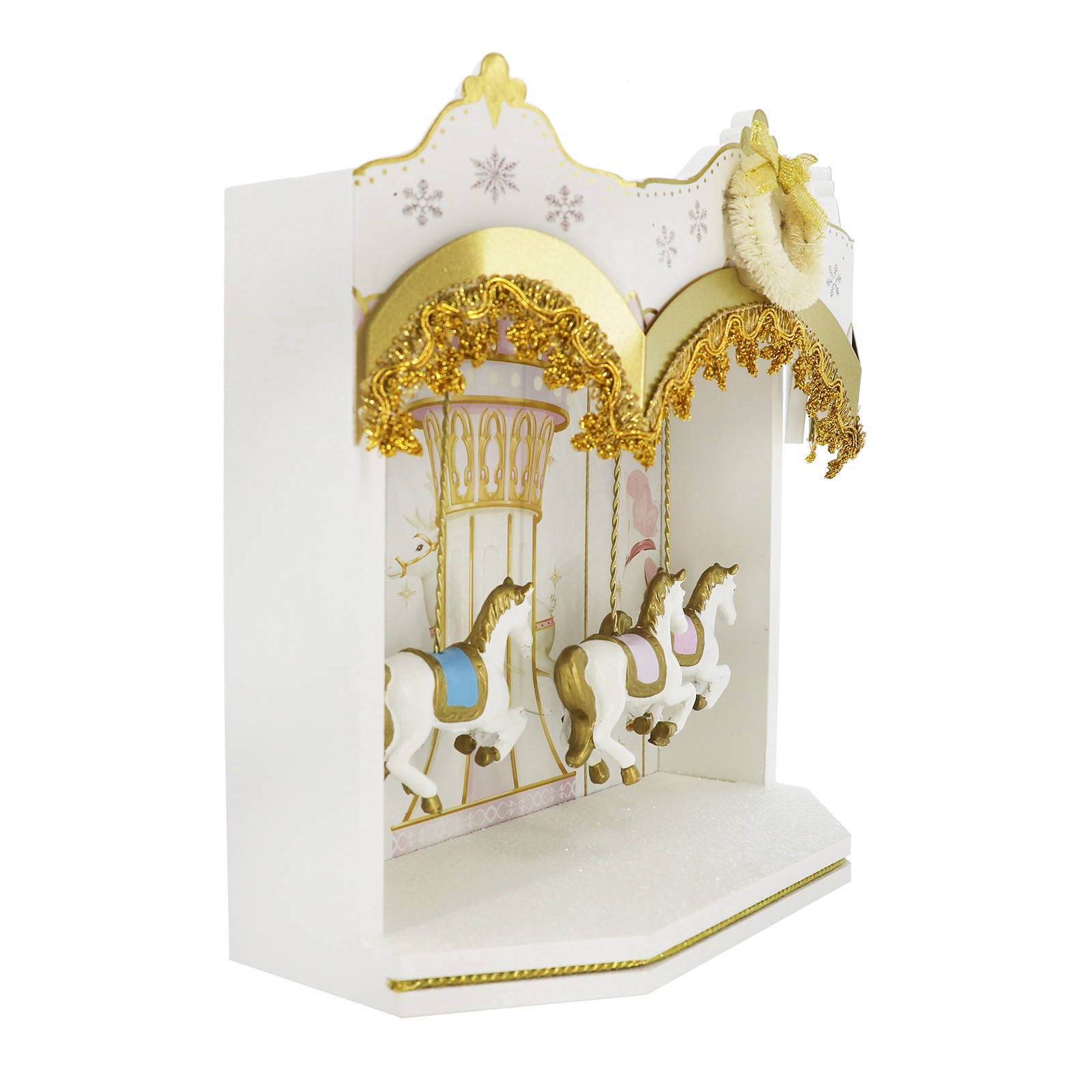 slide 4 of 4, 9.5" White & Gold Carousel Tabletop Decor By Ashland, 9.5 in x 4 in x 9.13 in