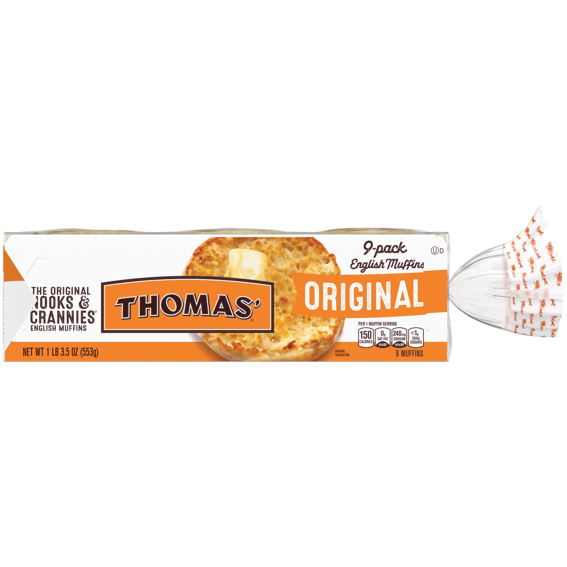 slide 4 of 5, Thomas' Original English Muffins,  Plain, 18 count, 36 oz, 18 ct