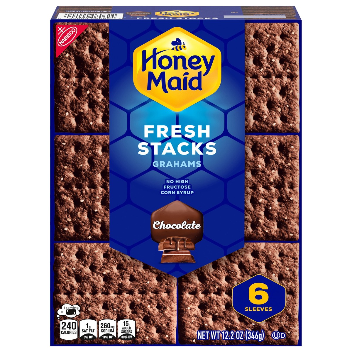 slide 1 of 14, Nabisco Honey Maid Grahams Chocolate Fresh Stacks, 12.2 oz
