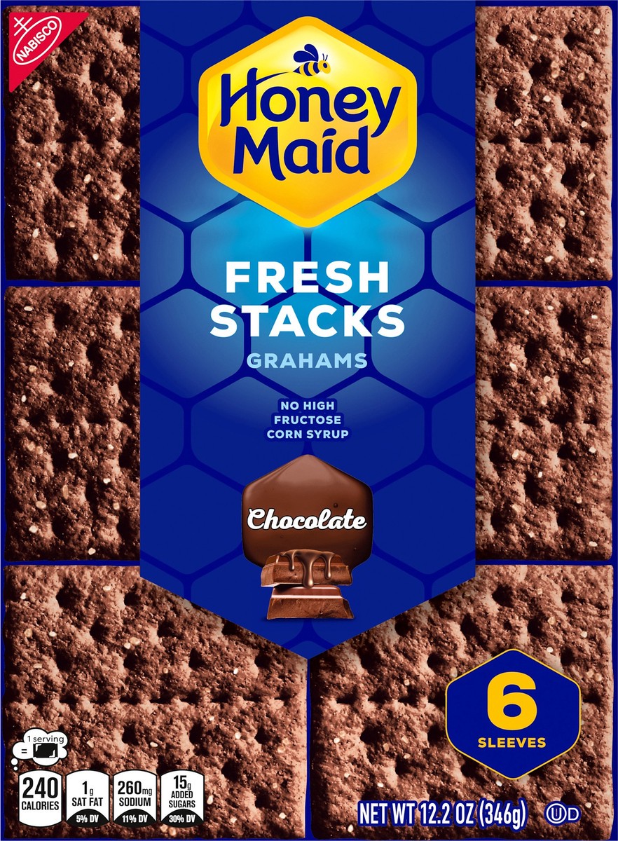 slide 10 of 14, Nabisco Honey Maid Grahams Chocolate Fresh Stacks, 12.2 oz