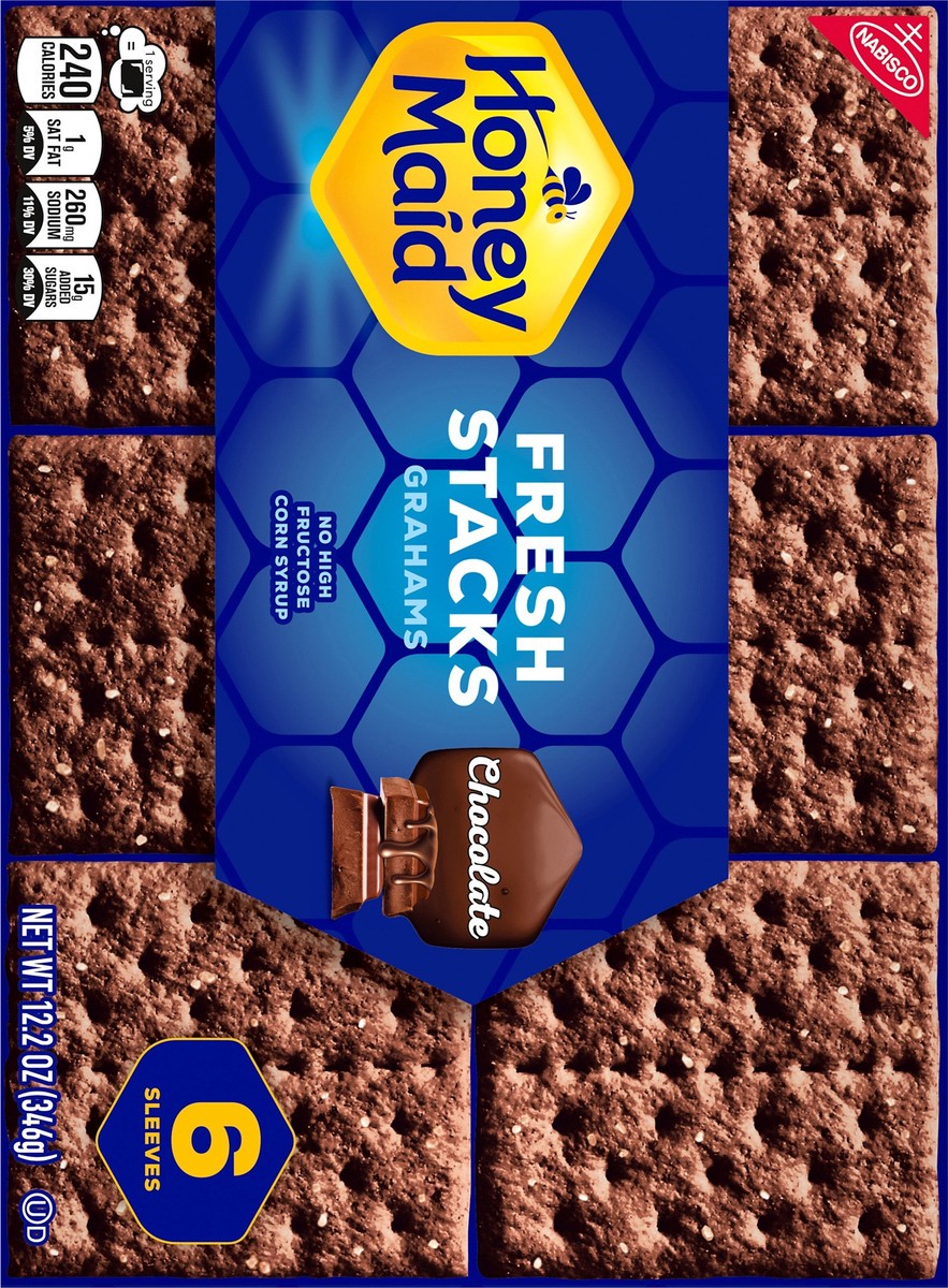 slide 7 of 14, Nabisco Honey Maid Grahams Chocolate Fresh Stacks, 12.2 oz