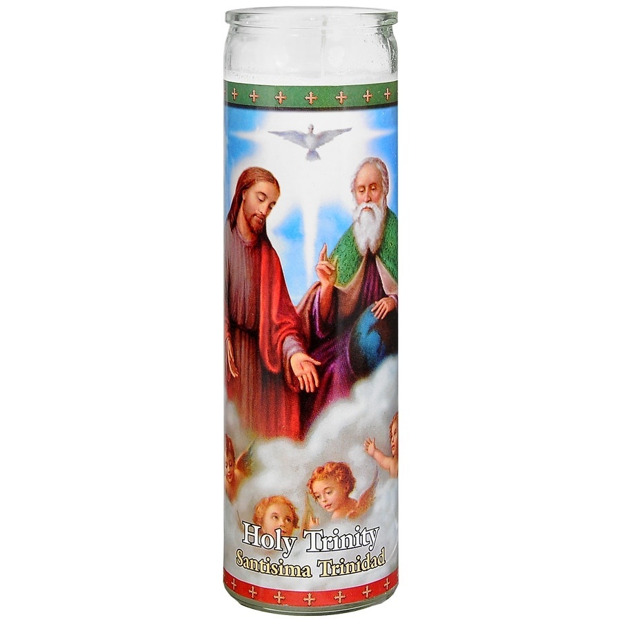 slide 1 of 1, St. Jude Santsima Trinidad Holy Trinity Candle, 8.25 in