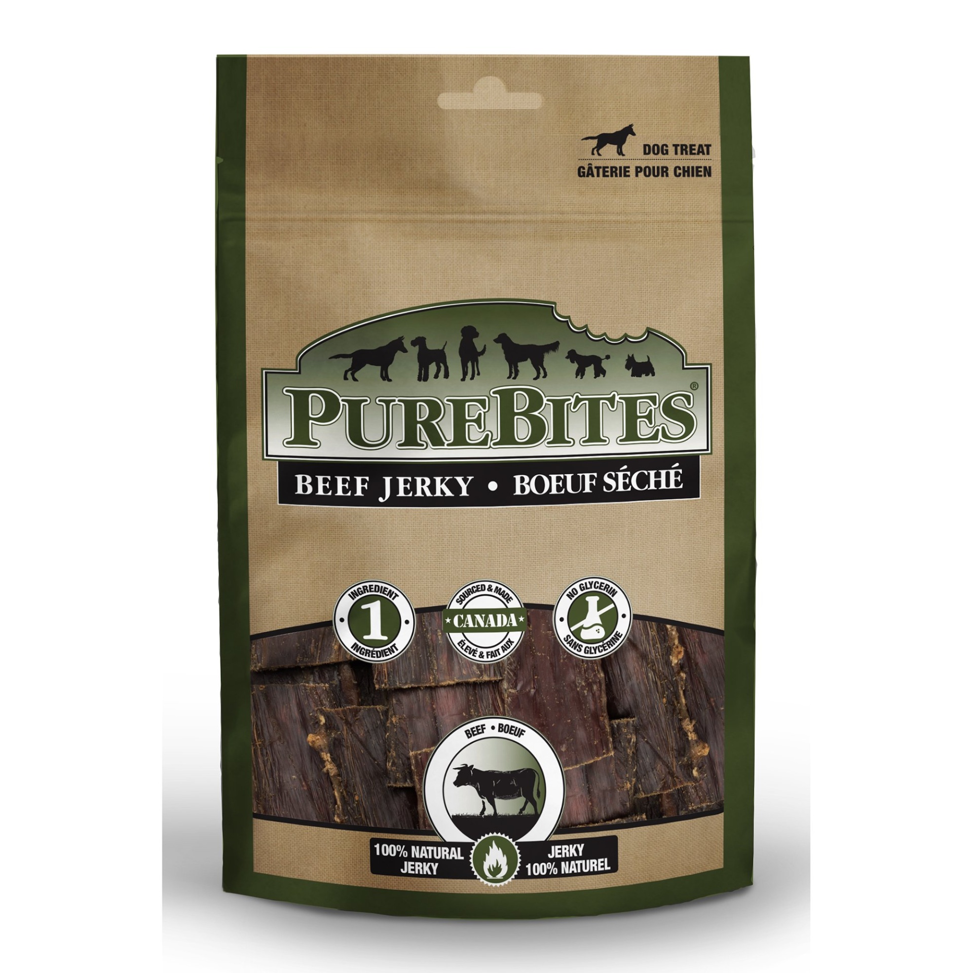 slide 1 of 1, PureBites Beef Jerky Dog Treats, 4.7 oz