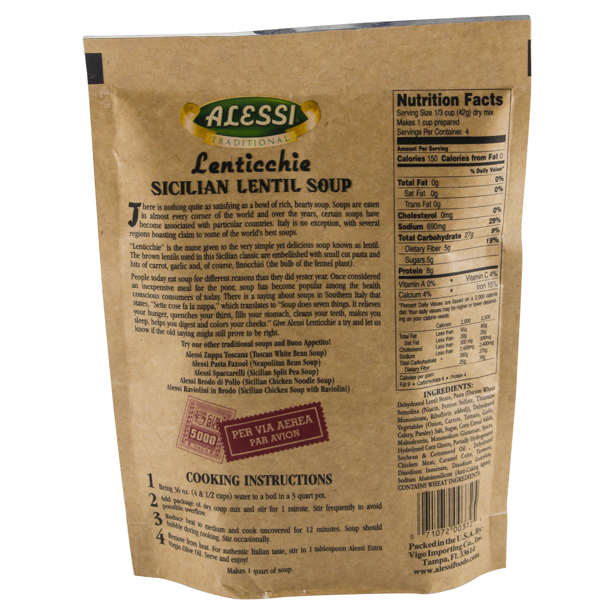 slide 2 of 2, Alessi Lenticchie Sicilian Lentil Soup Mix, 6 oz