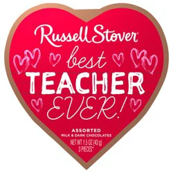 RUSSELL STOVER Valentine's Day Chalkboard Heart Milk & Dark Chocolate Gift Box, 1.5 oz. (3 pieces)