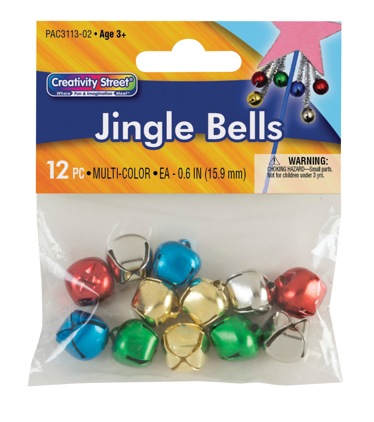 slide 1 of 5, Creativity Street Jingle Bells Multi-Color, 12 ct